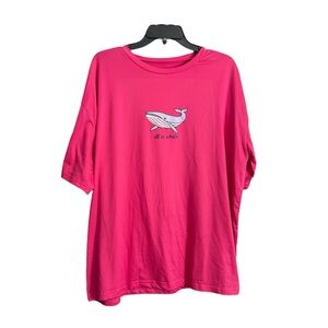 Pink Graphic‎ T-Shirt with Whale Design